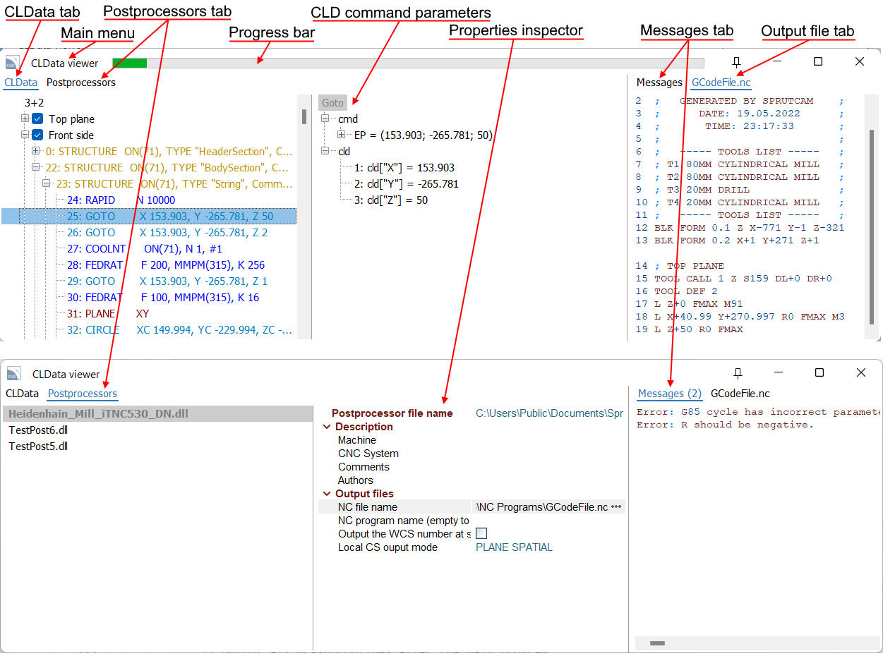 CLData viewer window